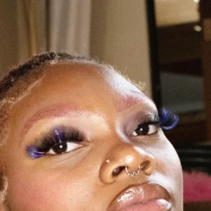 Colored Strip Eyelashes with Glitter