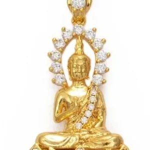 Buddha Pendant Necklaces With Cubic Zirconia
